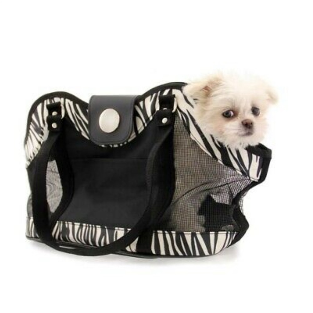 NWT New York Dog Black Zebra Open Tote Dog/Cat Travel Carrier Case Soft Sided